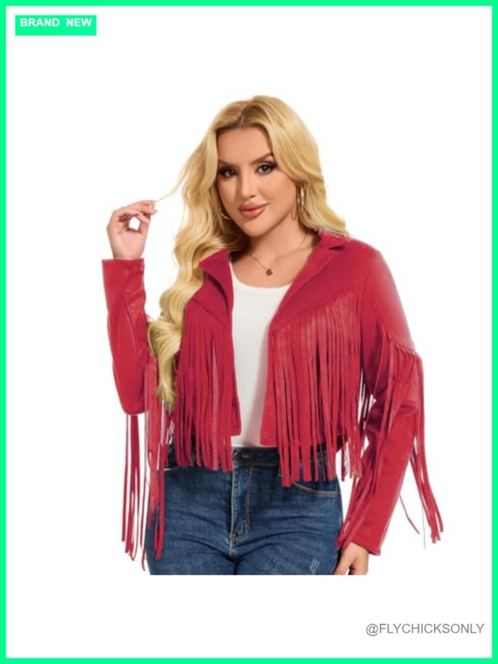 Women's Faux Suede Leather Fringe Jacket Tassel Motorcycle Coat
